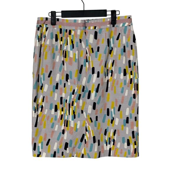 Boden Geometric Pencil Skirt in Gray and Pink and Yellow - Picture 3 of 7